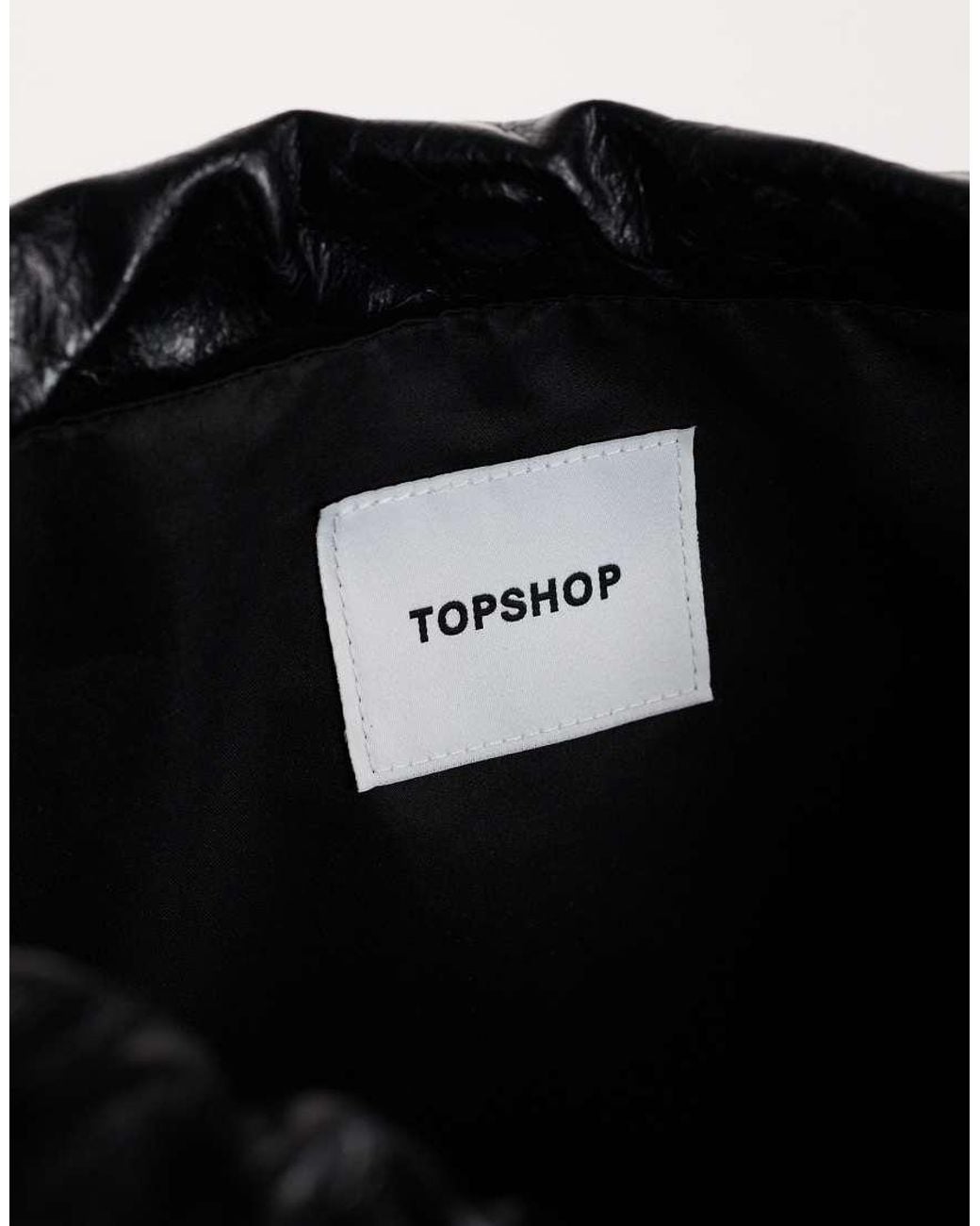 TOPSHOP Black Chloe Oversized Ruched Pouch Clutch Bag