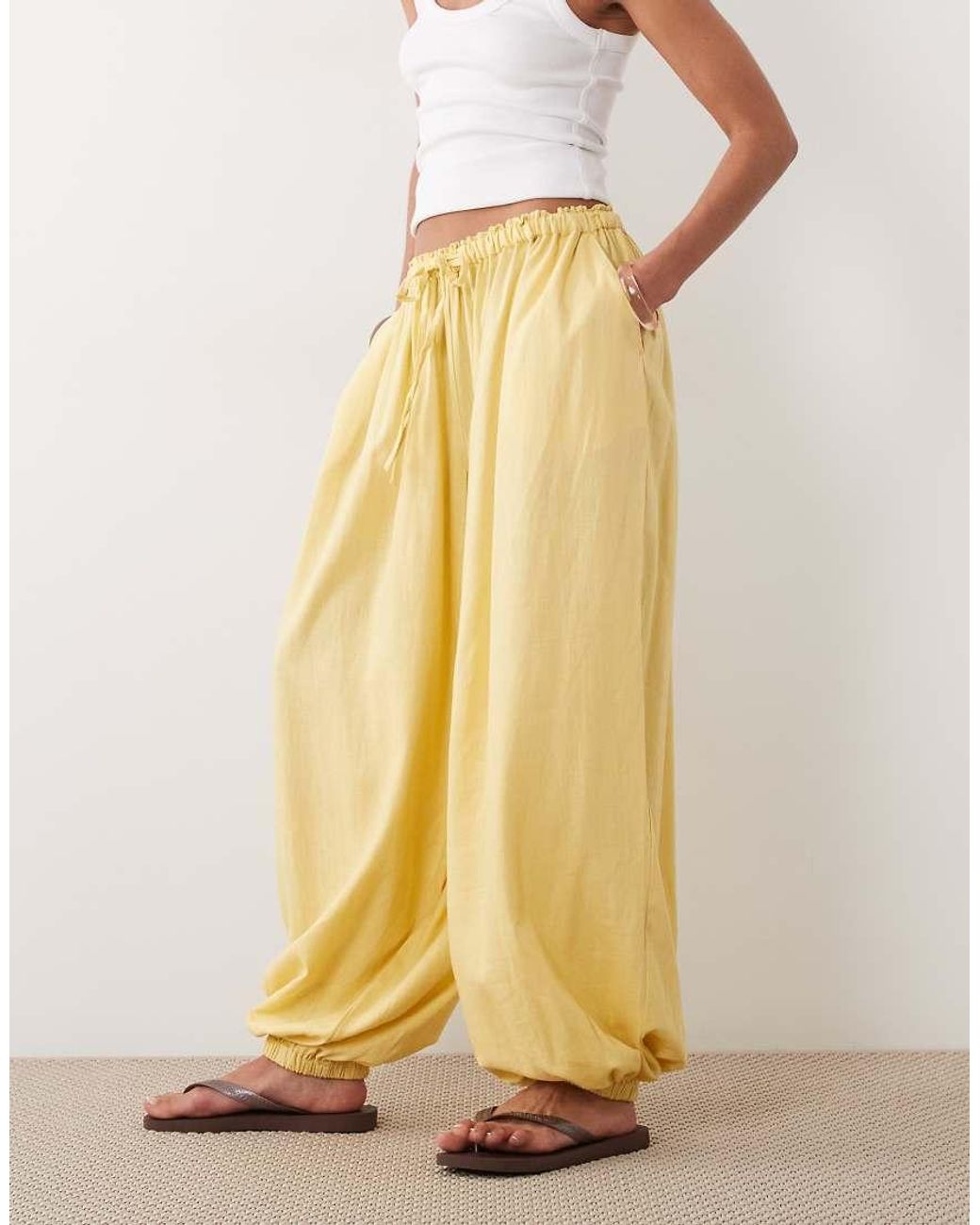 ASOS Yellow Pull On Balloon Trousers