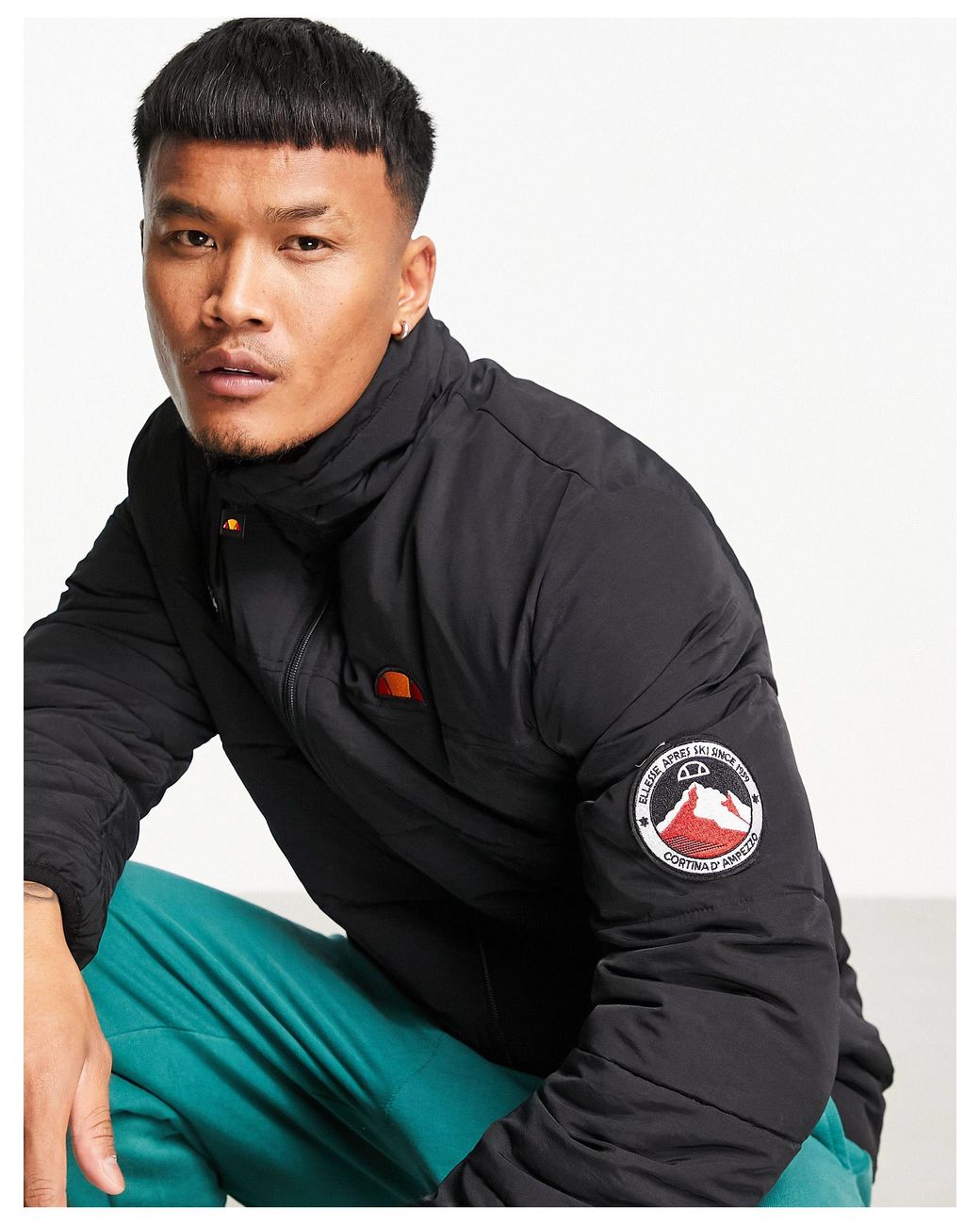 Ellesse Puffer Jacket With Branding in Black for Men | Lyst