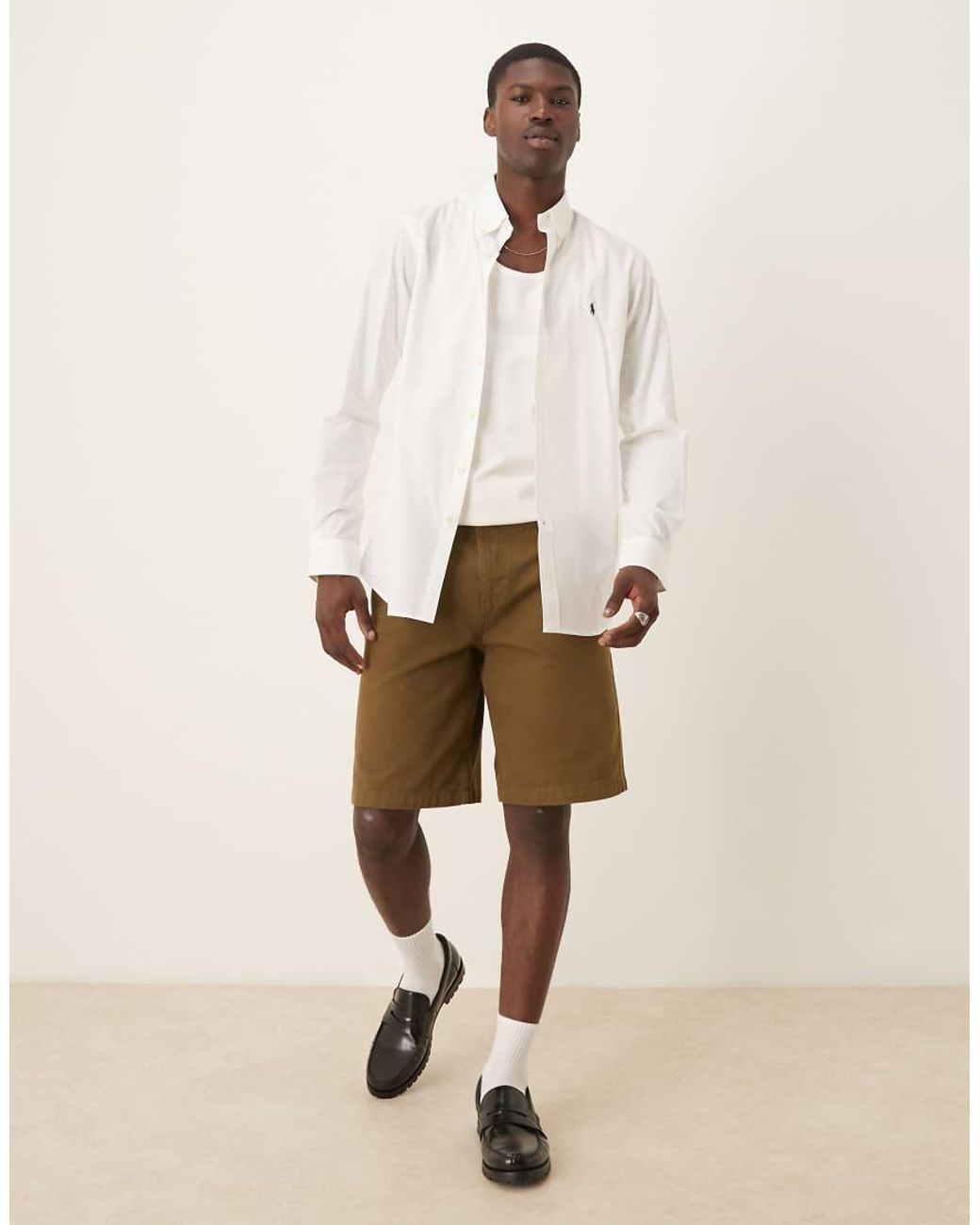 Polo Ralph Lauren Natural Custom Fit Poplin Shirt for men