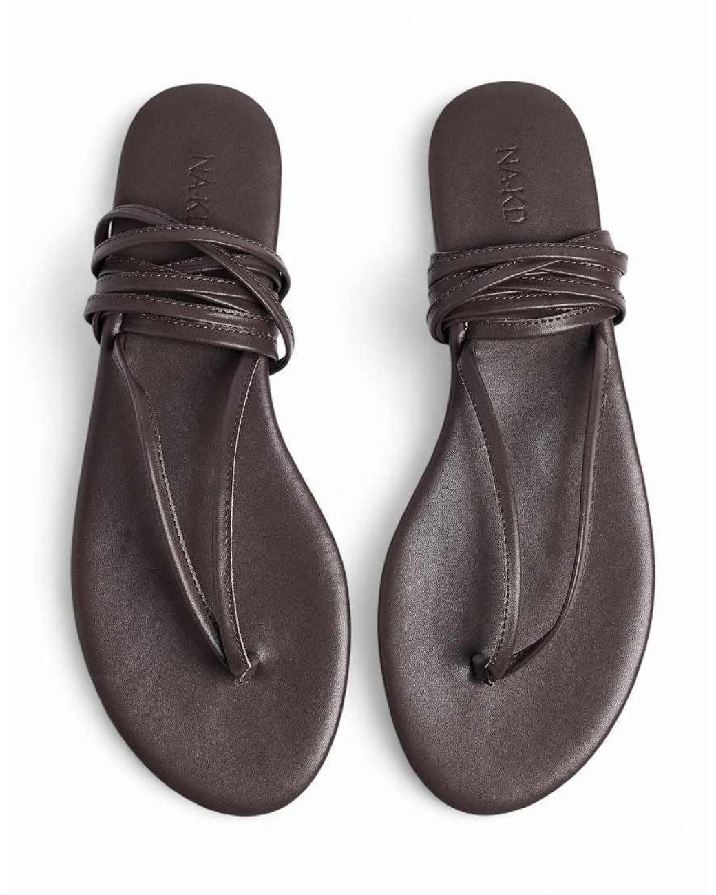 NA-KD Natural Flat Sandals With Straps