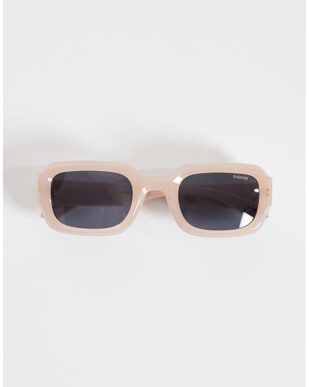 Polaroid Sunglasses White Polaroid Rectangular Sunglasses With Polarized Lenses