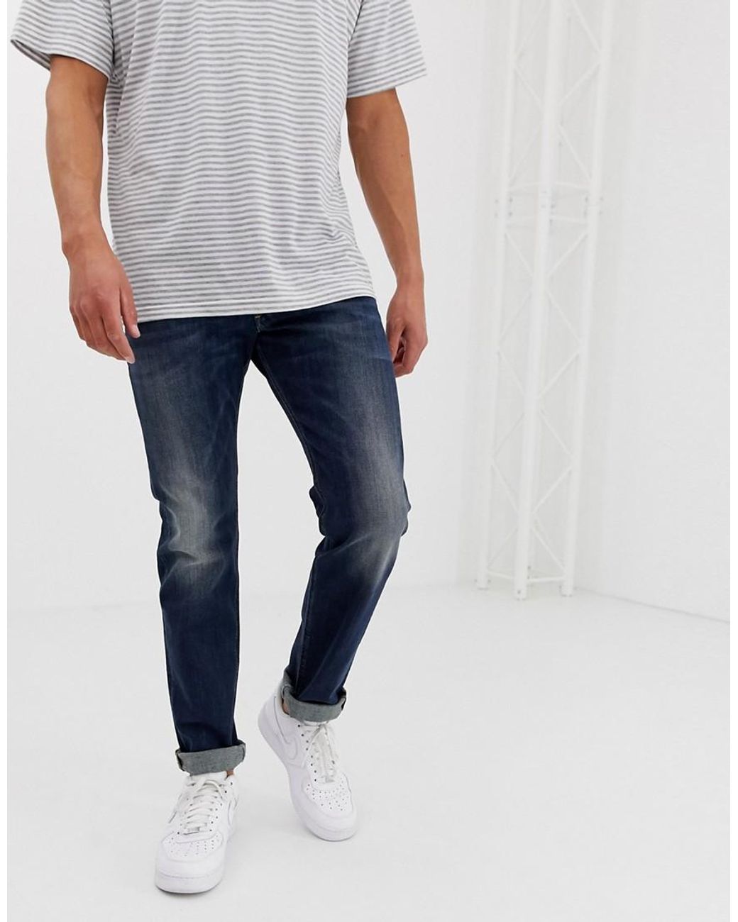 DIESEL Denim Belther Regular Slim Fit Jeans in Blue for Men - Lyst