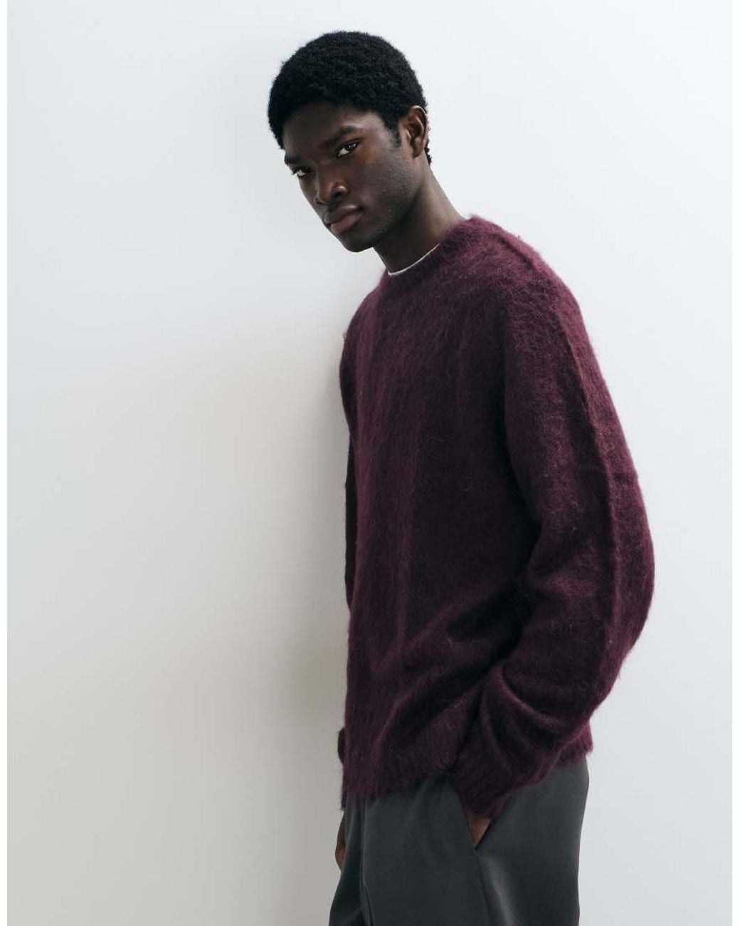 ASOS Blue Oversized Knitted Mohair Jumper for men