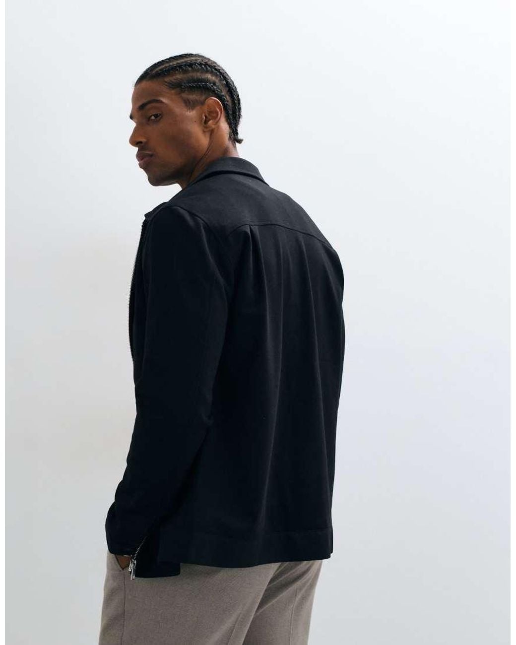 Jack & Jones Black Slim Double Zip Smart Jacket for men