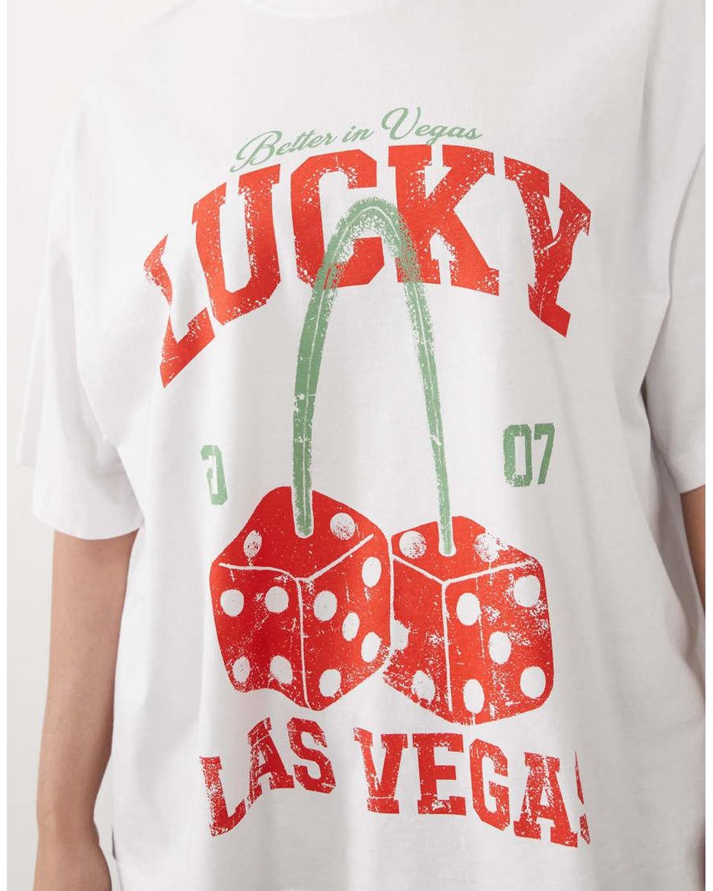 ASOS Blue Asos Design Curve Oversized T-Shirt With Lucky Vegas Cherry Graphic