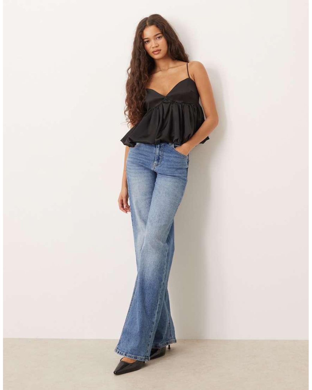 Gina Tricot Blue Bubble Singlet Peplum Top