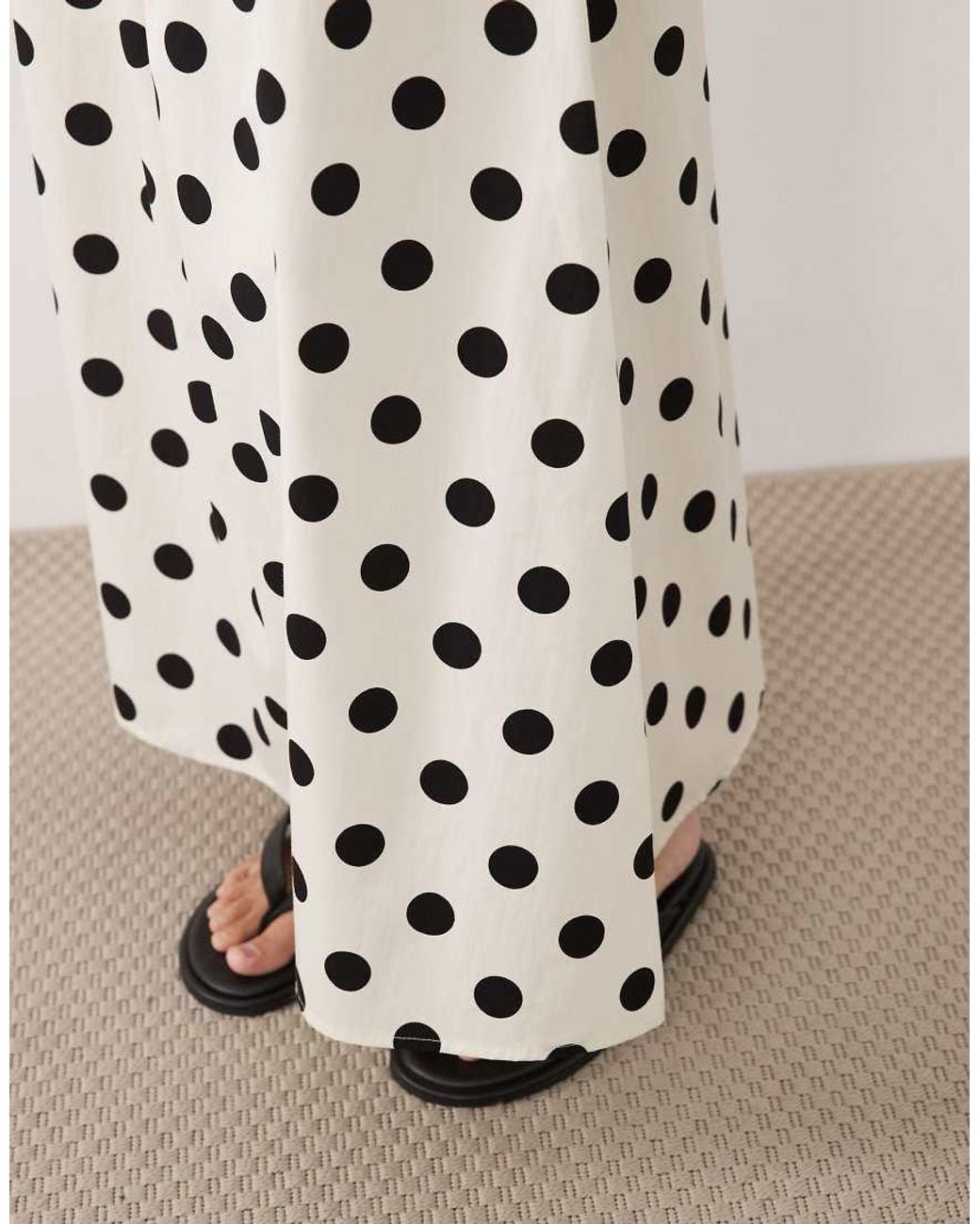 ASOS White Shirred Drop Waist Maxi Skirt