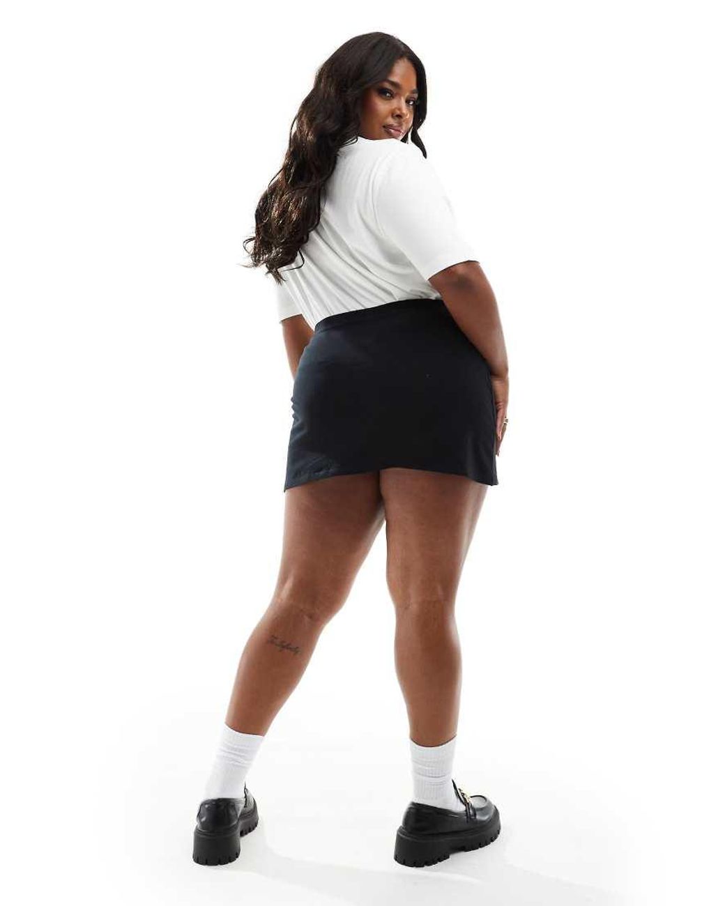 ASOS Black Asos Design Curve Tennis Skort