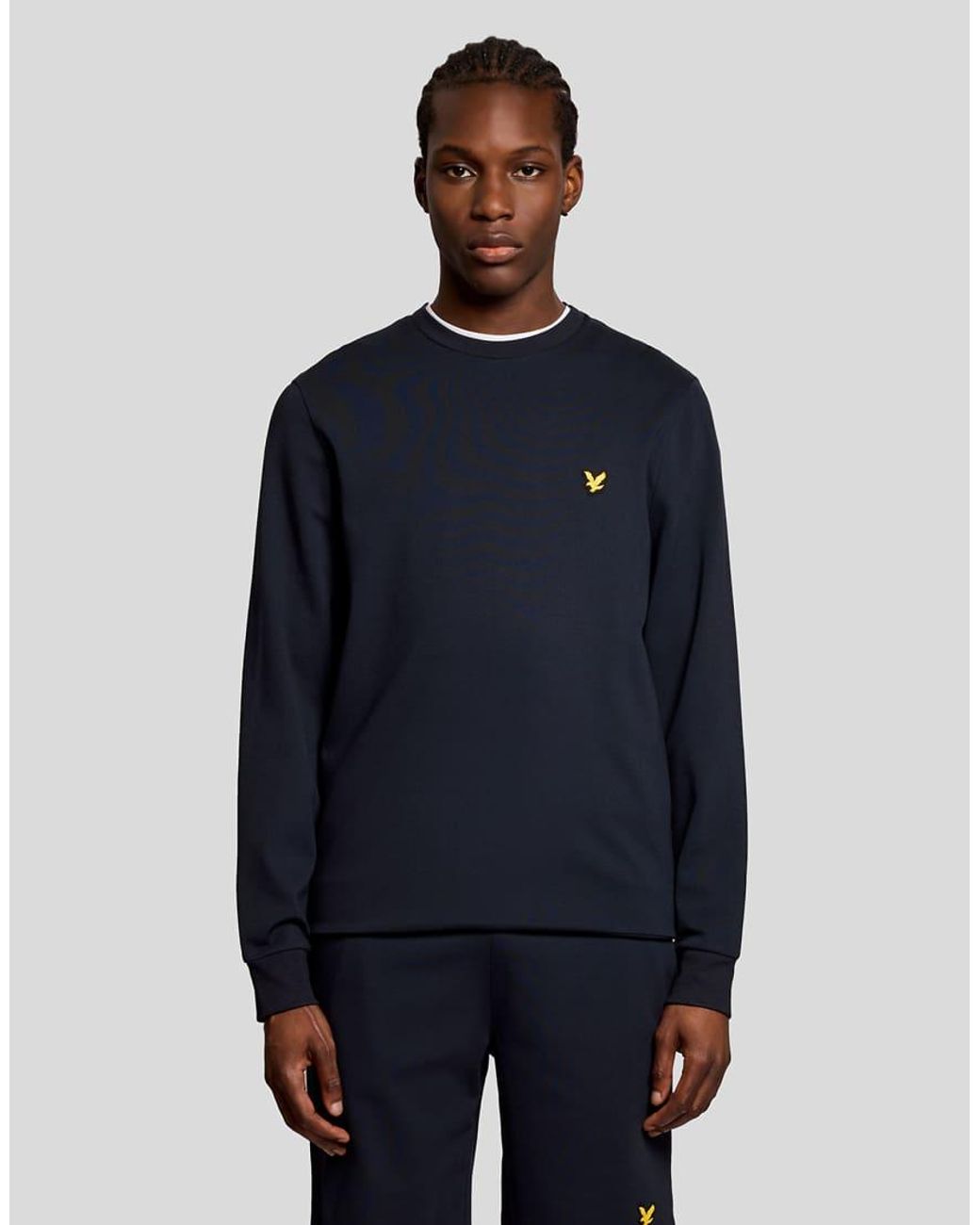 Lyle & Scott Blue Mid Layers Crew Neck Fly Fleece for men