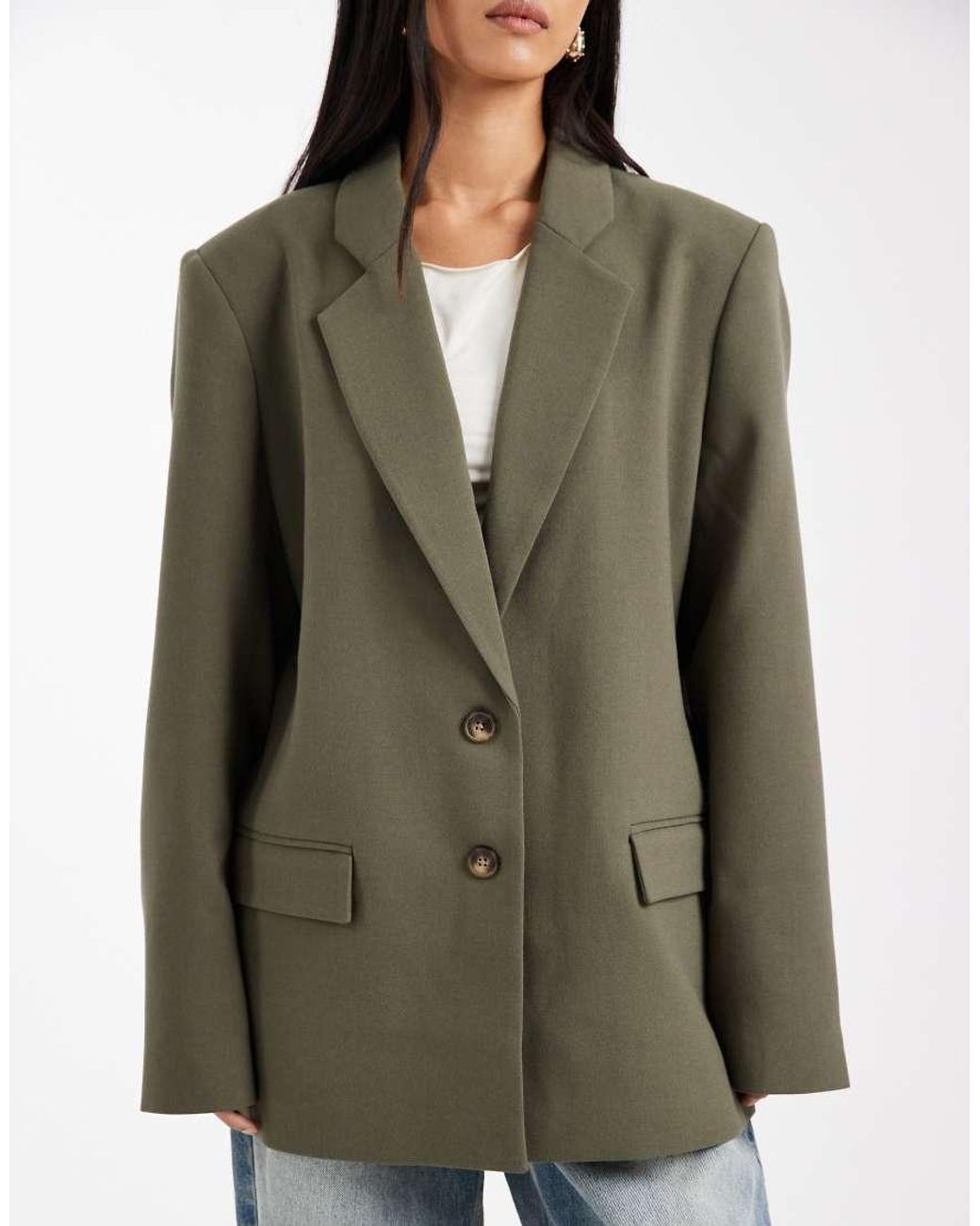 ASOS Green Tailored Grandad Blazer