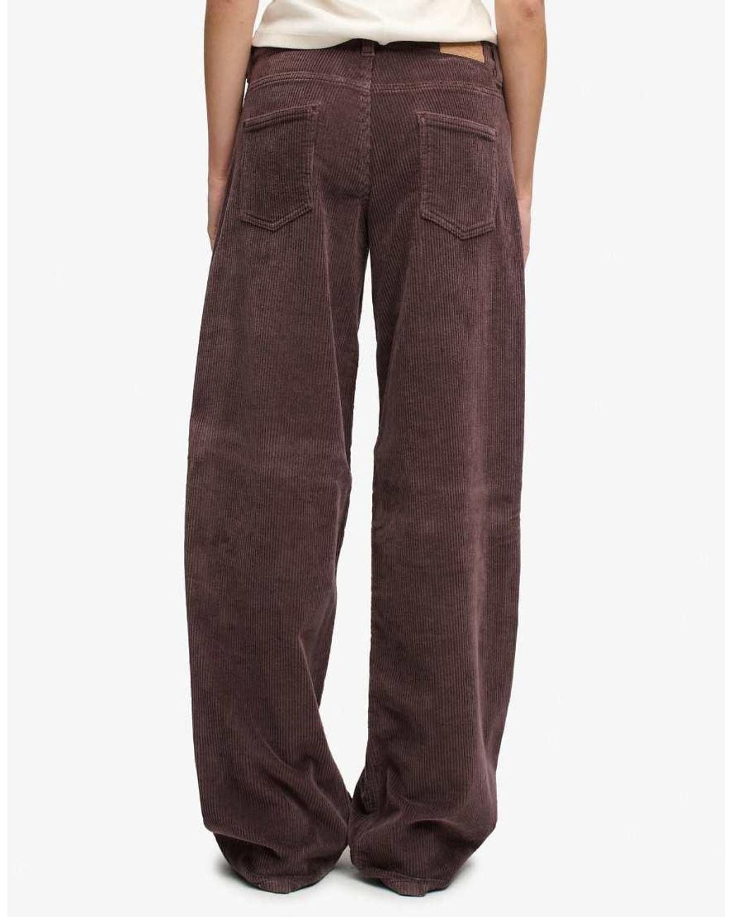 Superdry White Mid Rise Baggy Jumbo Cord Pants