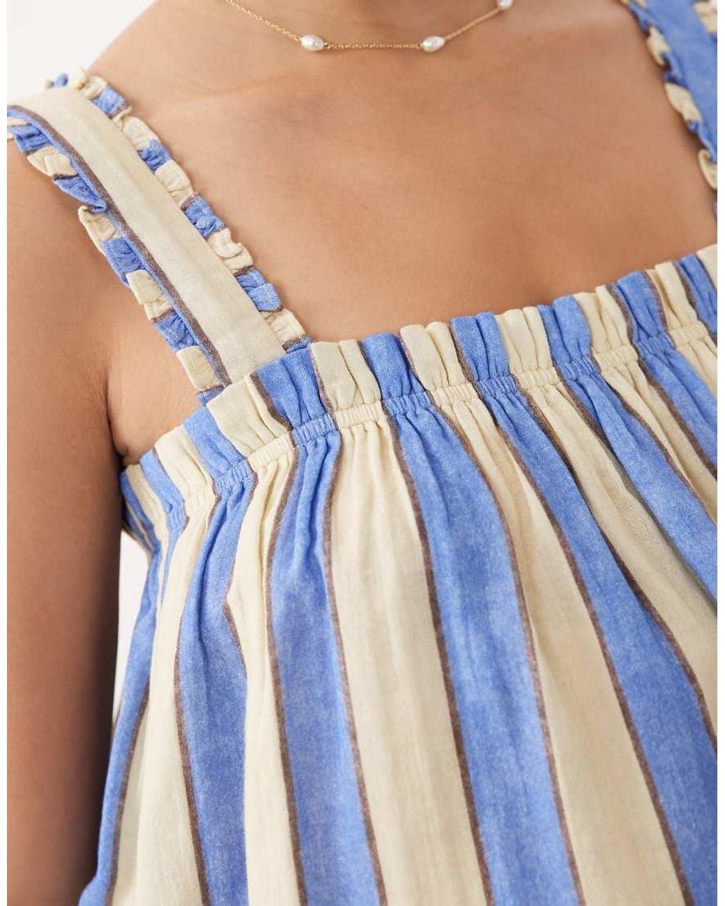 ASOS Blue Asos Design Maternity Delilah Stripe Beach Cami Top