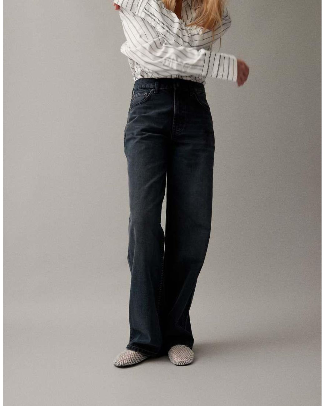 ASOS Blue Wide Leg Dad Jeans