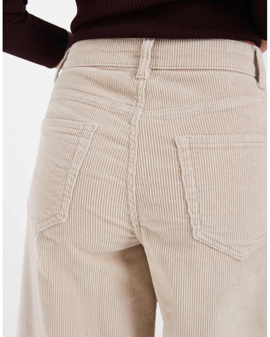 Vero Moda Natural Billie Barrel Leg Cord Trousers