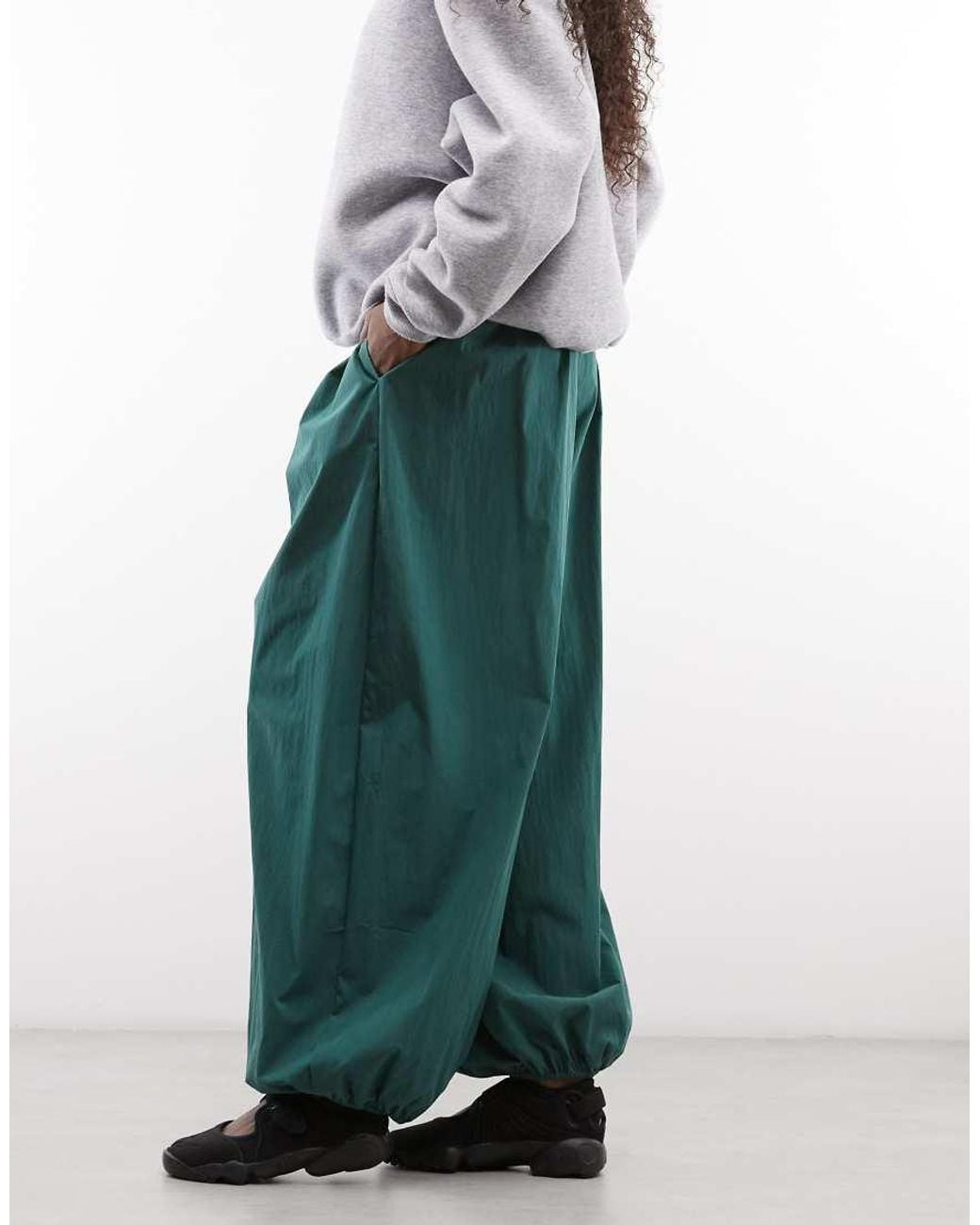 ASOS Blue Cotton-nylon Blend Pull On Balloon Pants
