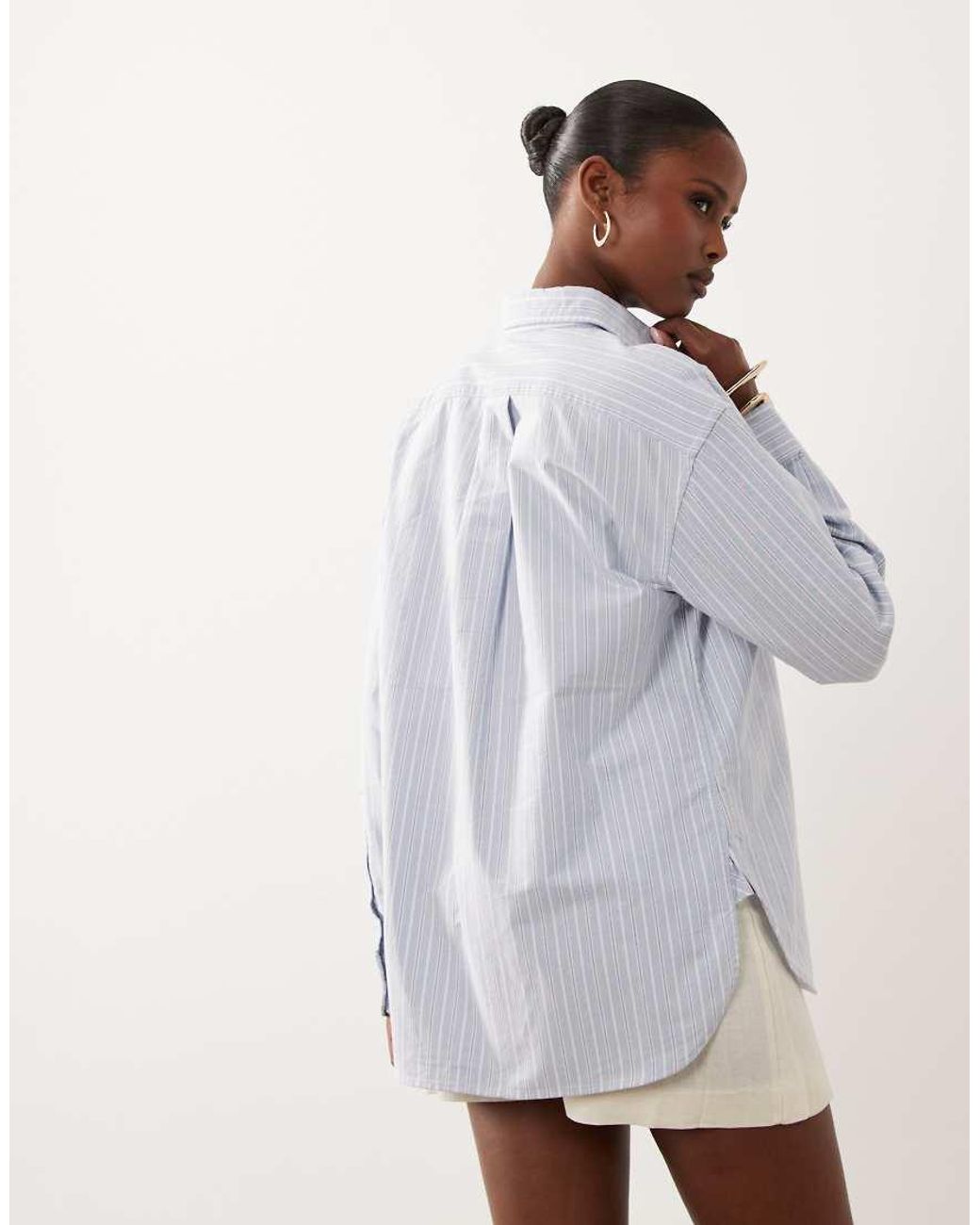 Polo Ralph Lauren White Relaxed Fit Striped Cotton Shirt