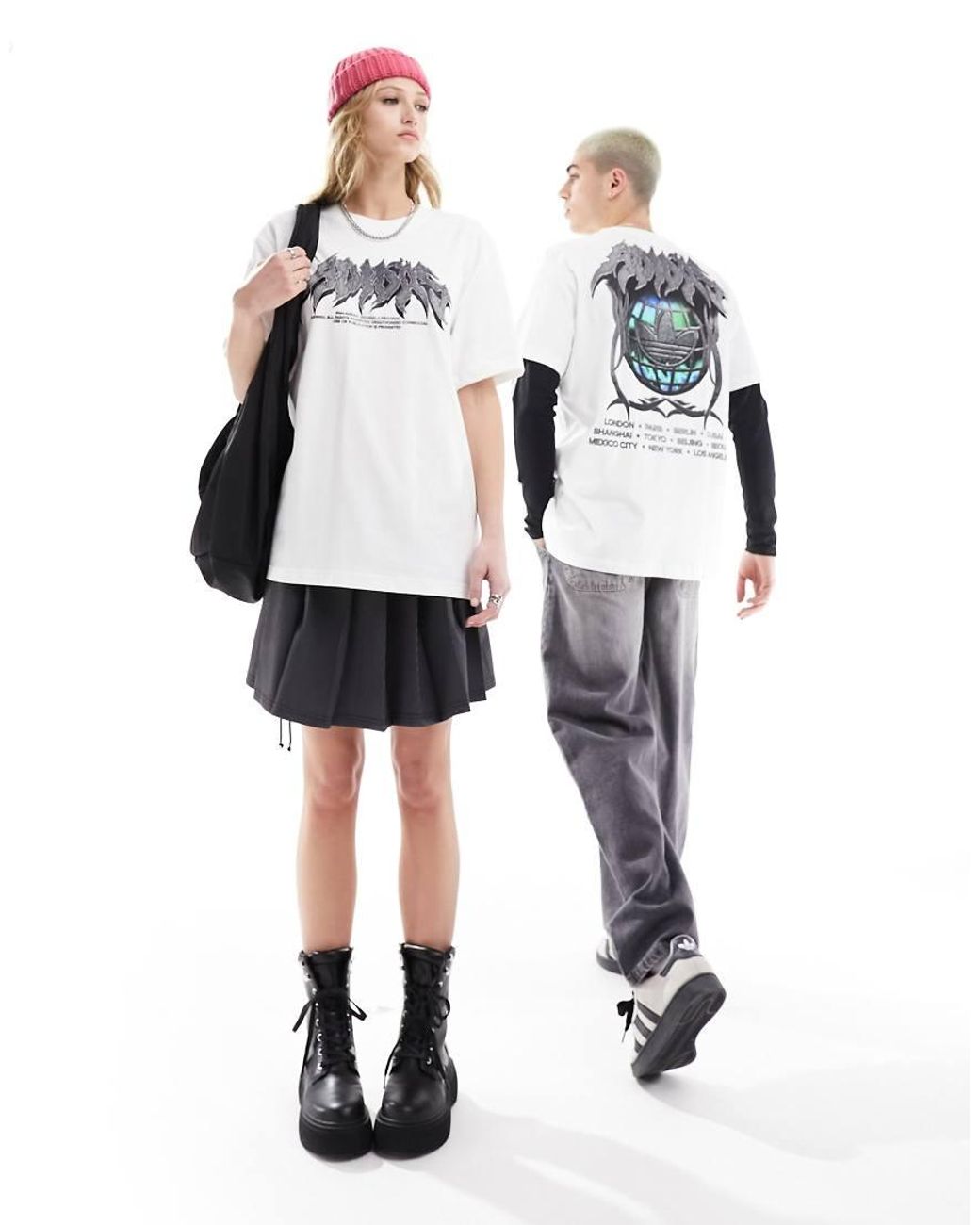 adidas Originals Gothic Graphic T-Shirt in White | Lyst UK