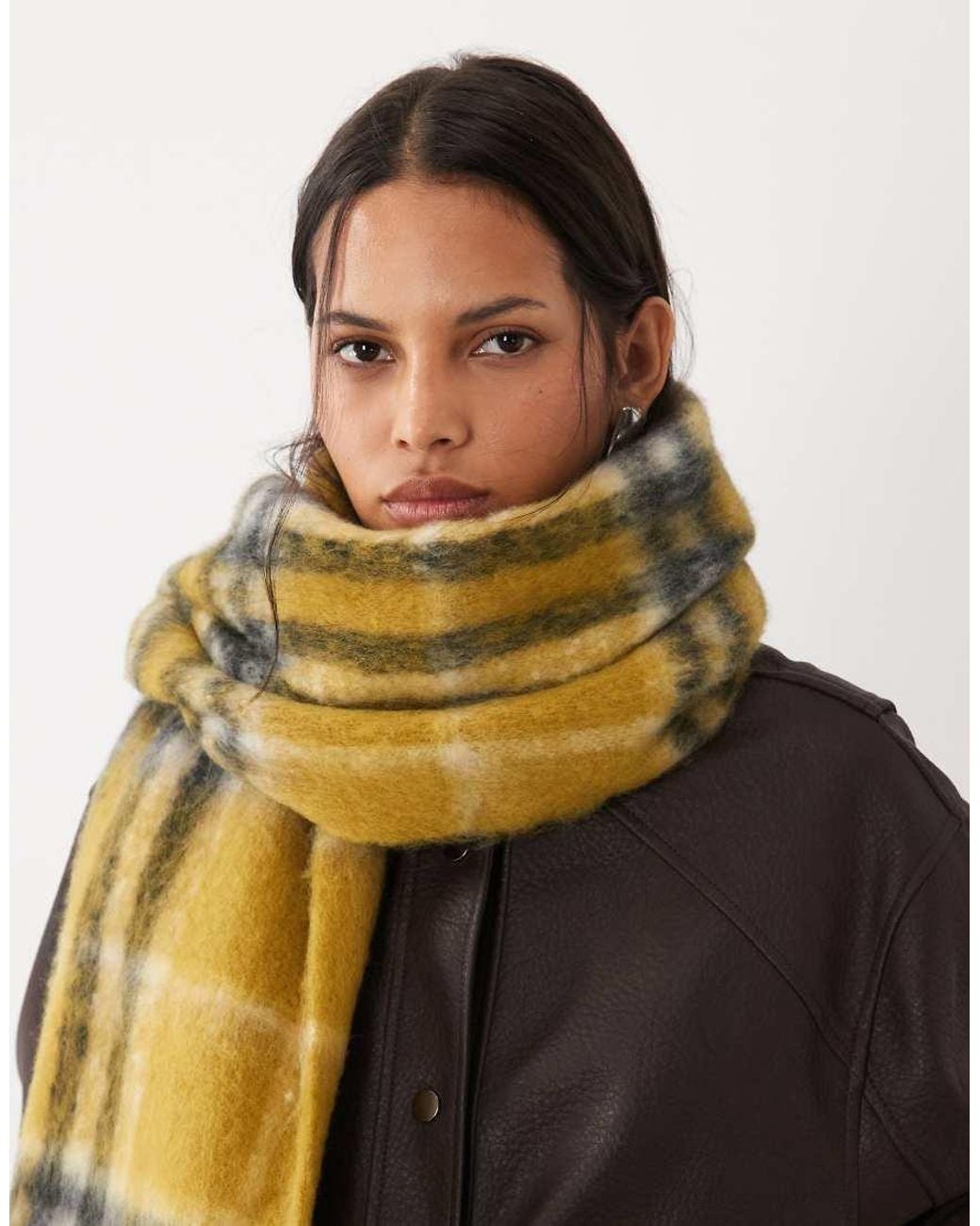 ASOS Green Woven Scarf With Check Design