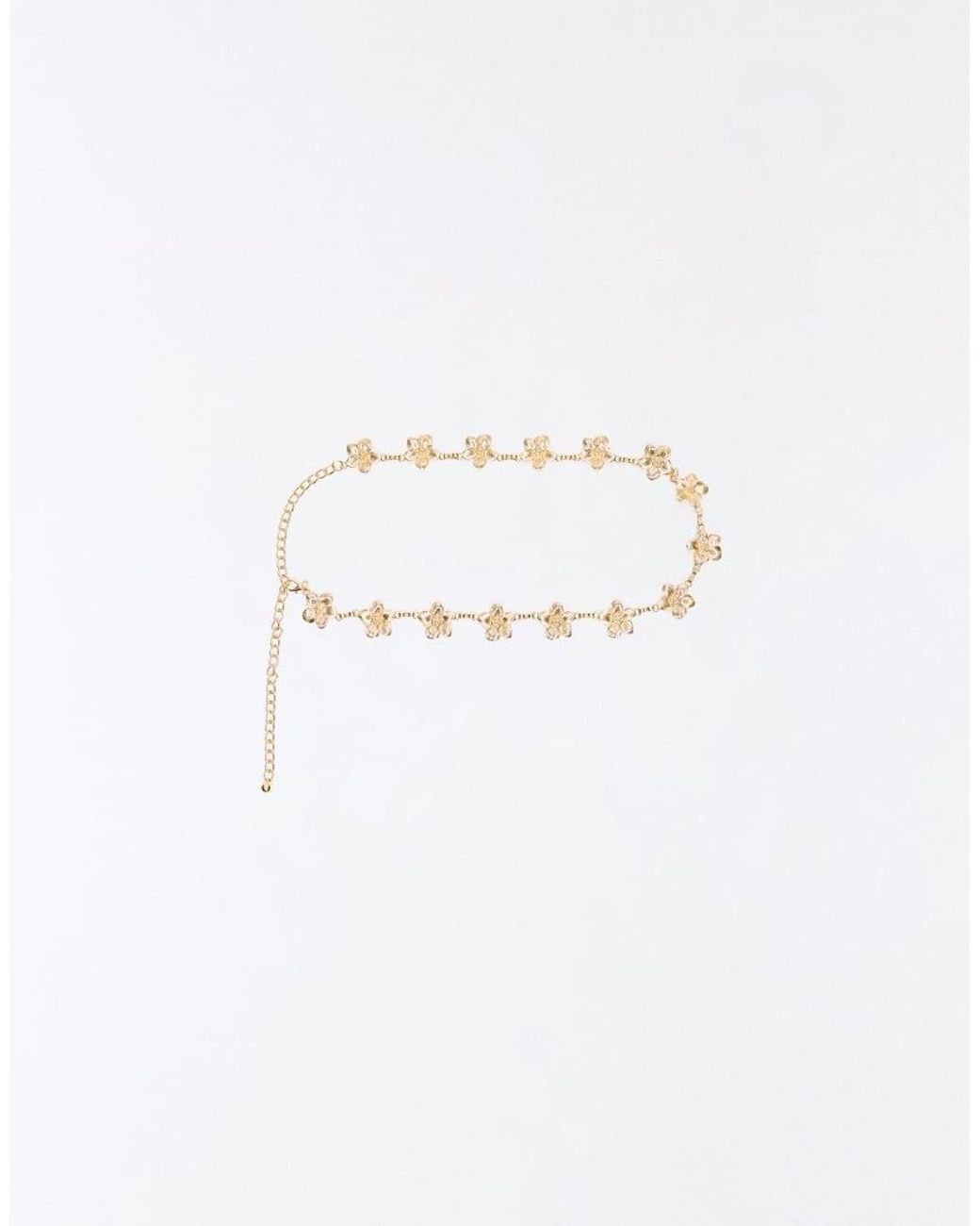 Bershka Blue Flower Chain Belt