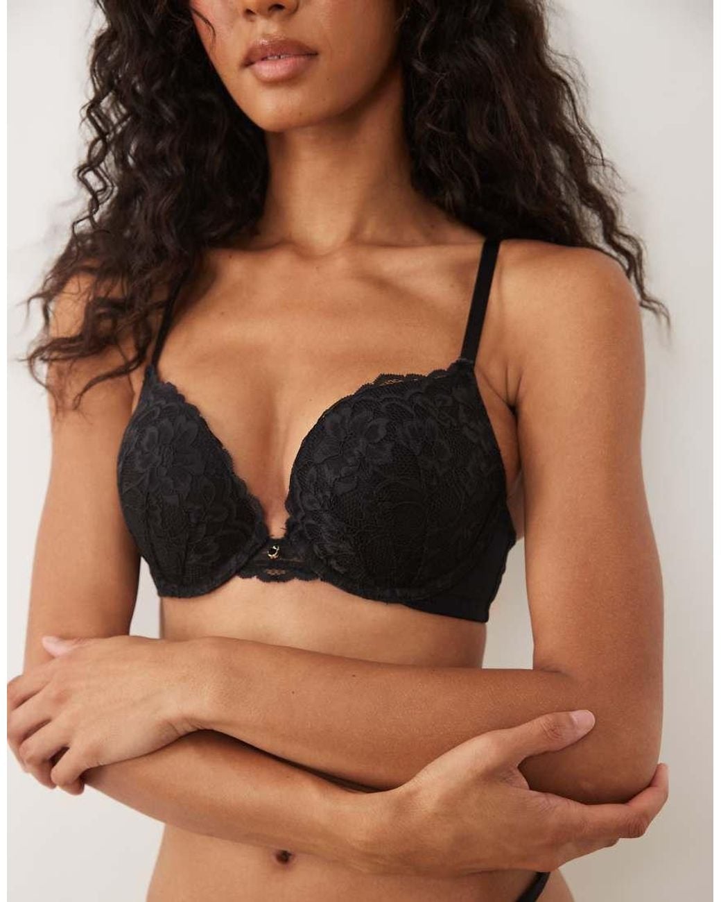 Ann Summers Black Sexy Lace Padded Boost Bra