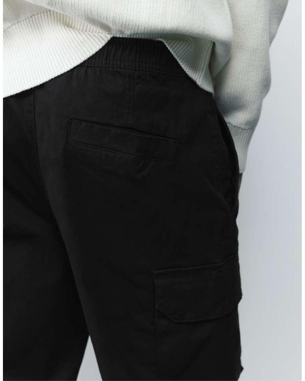 Pull&Bear White Cargo joggers for men