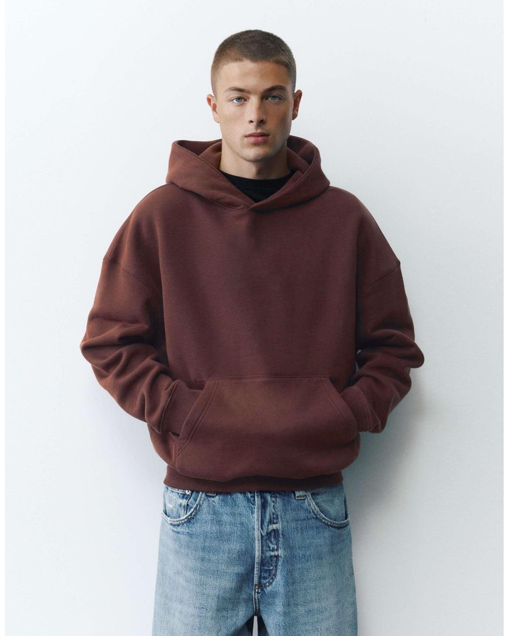 Pull&Bear Boxy-fit-kapuzenpullover in Red für Herren