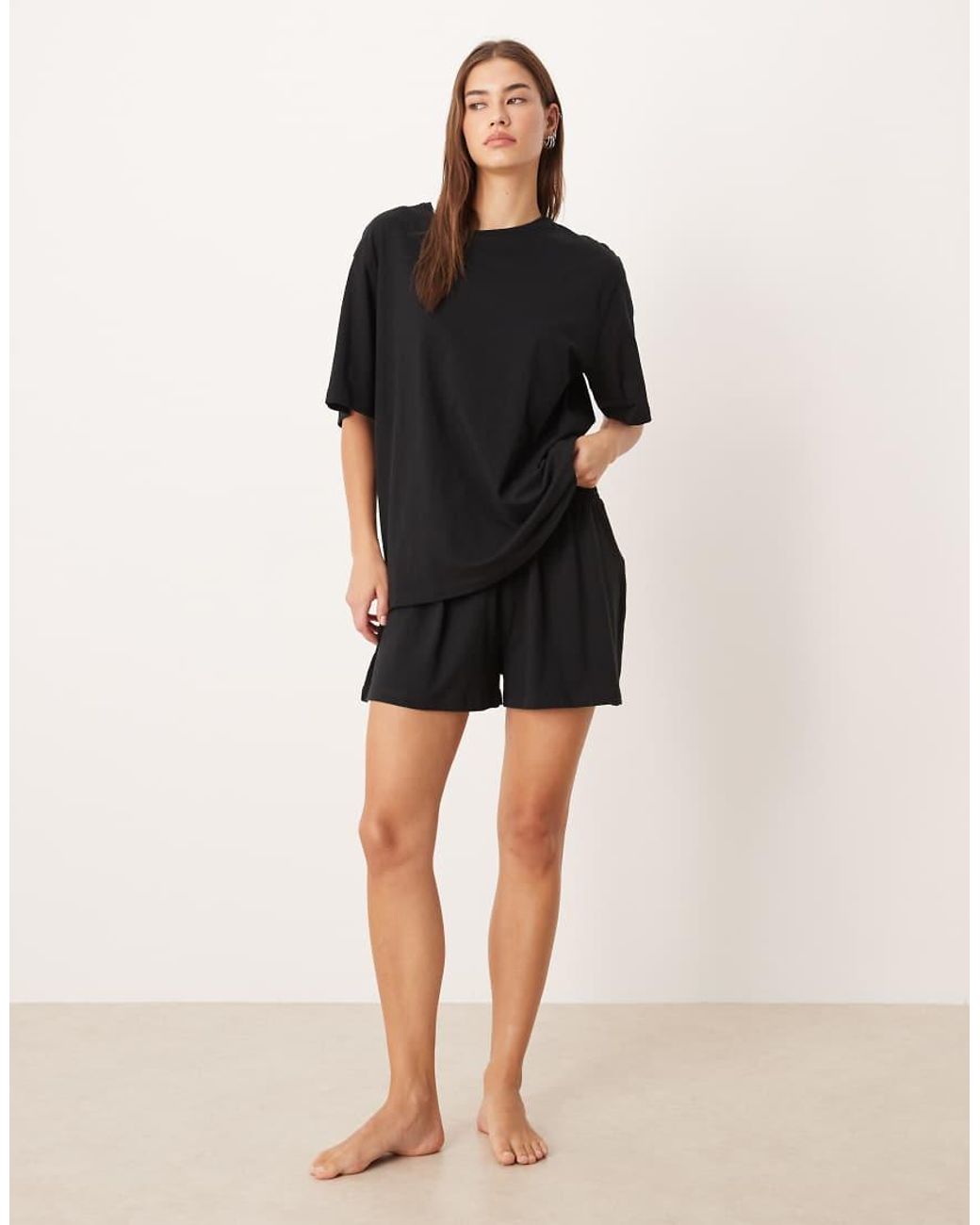 ASOS Black Mix & Match Cotton Pyjama Short