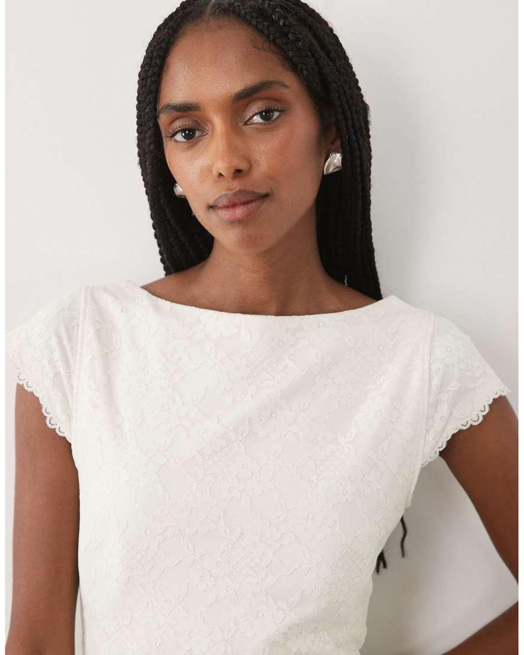 Abercrombie & Fitch Brown Reversible Scoop Neck Lace Top With Removable Bra