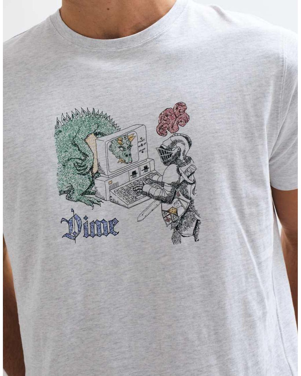 Dime White Catfish Graphic Regular Fit T-Shirt for men