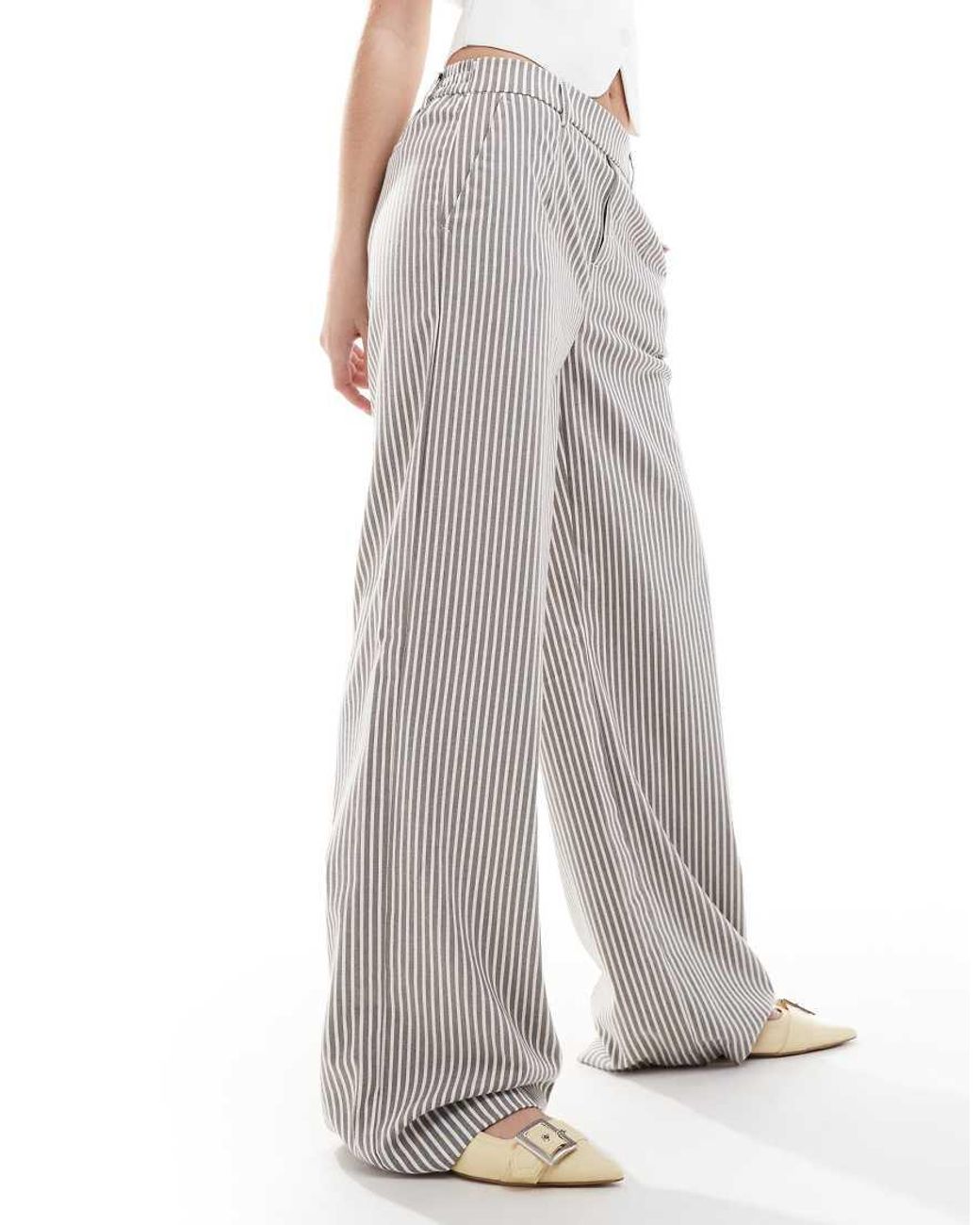 Object Gray Wide Leg Tailored Trousers
