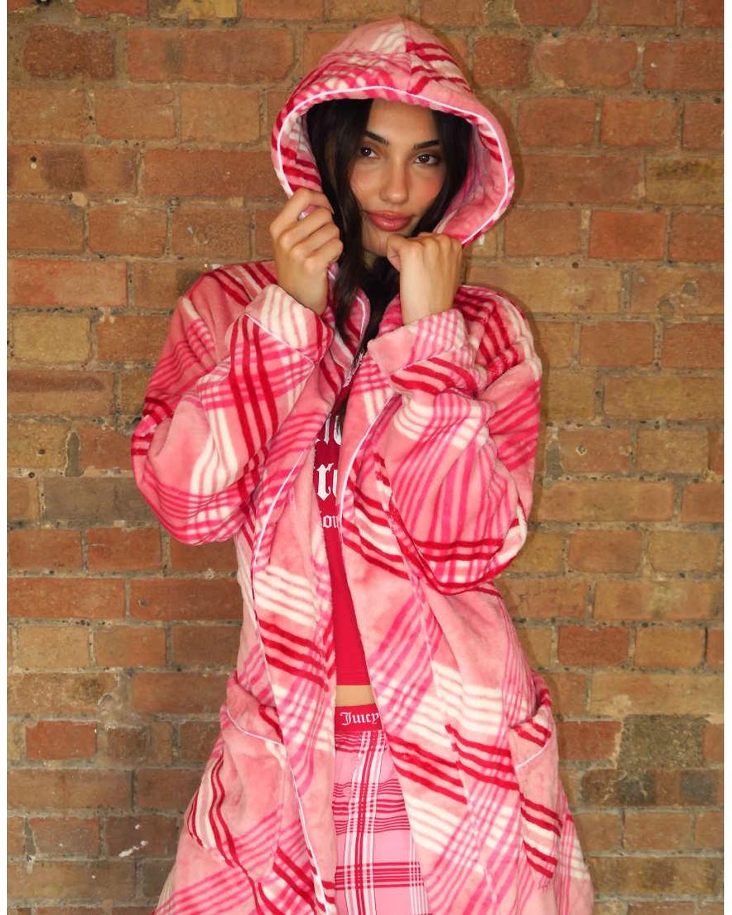 Juicy Couture Pink Lottie Plush Belted Dressing Gown