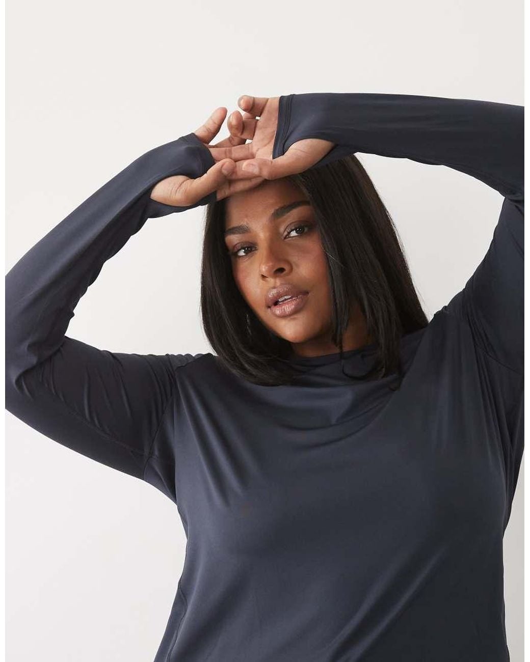 4505 Blue Curve Icon Active Quick Dry Long Sleeve Running Top