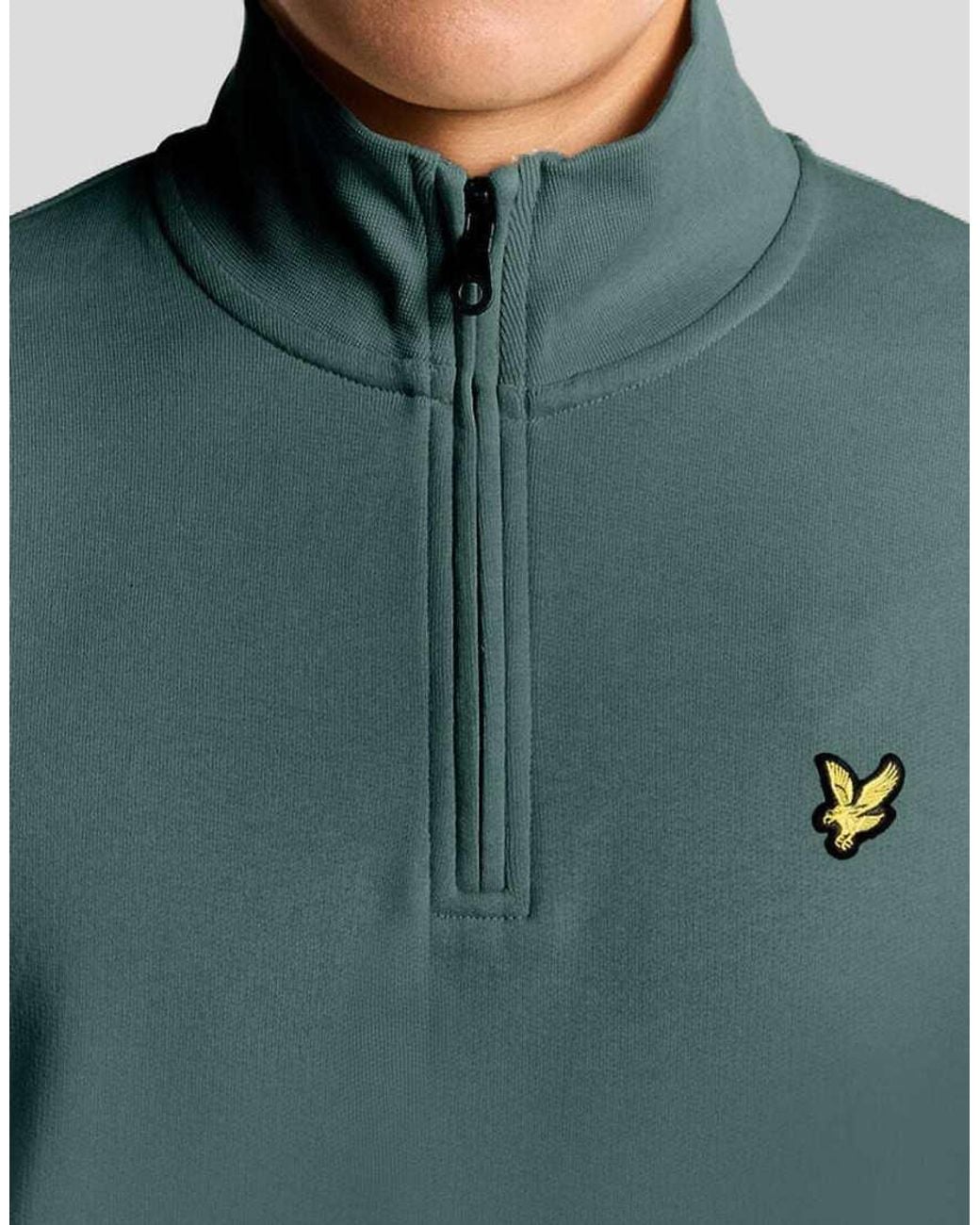 Lyle & Scott Green Mid Layers Quarter Zip Pullover Sweatshirt for men