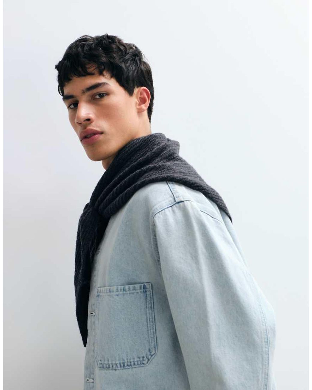 ASOS Blue Rib Triangle Scarf for men