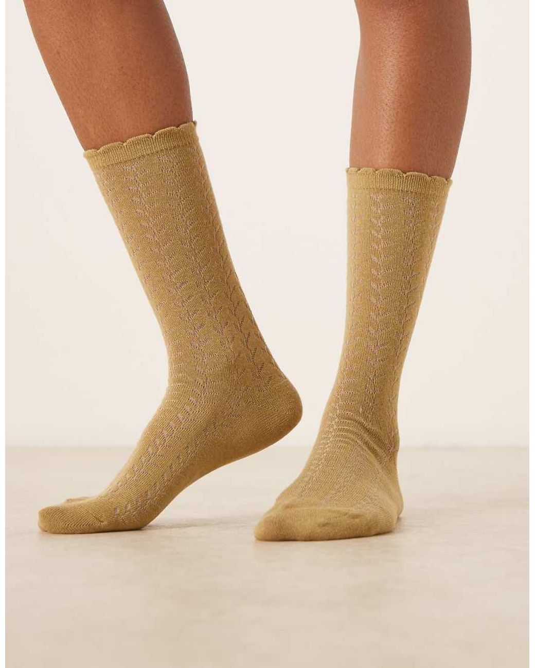 Becksöndergaard Natural Pointelle Frill Socks