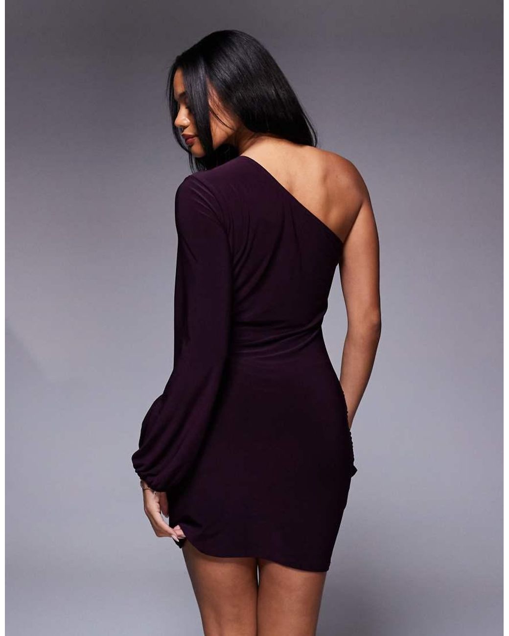 ASOS Blue Draped One Sleeve Mini Dress