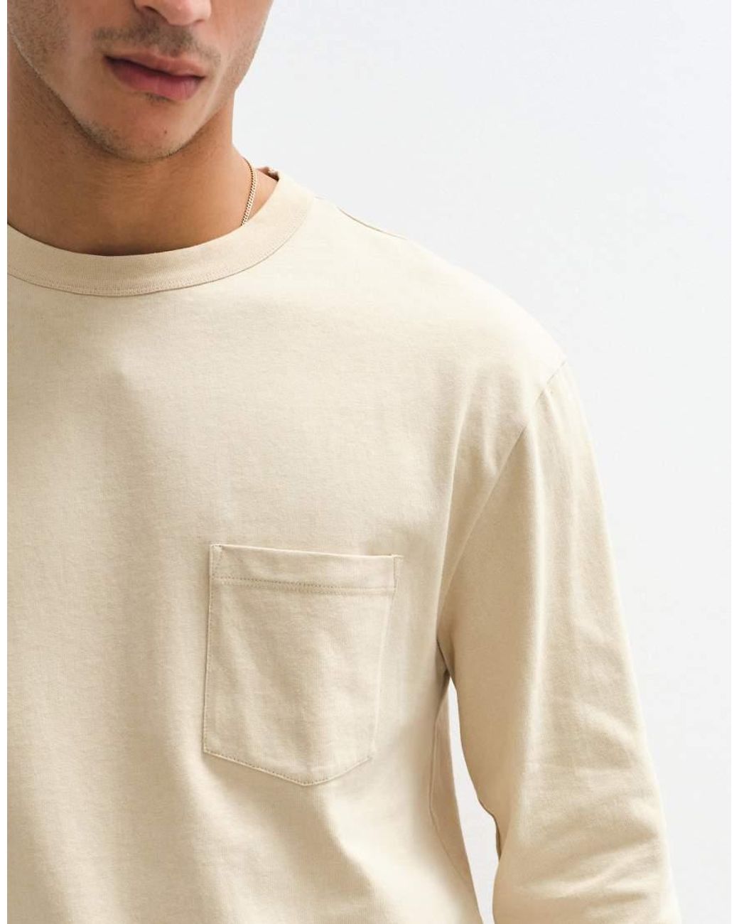 ASOS Natural Relaxed Long Sleeve T-shirt for men