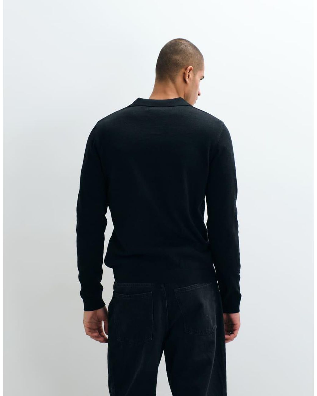 Threadbare Blue Knitted Trophy Neck Jumper for men
