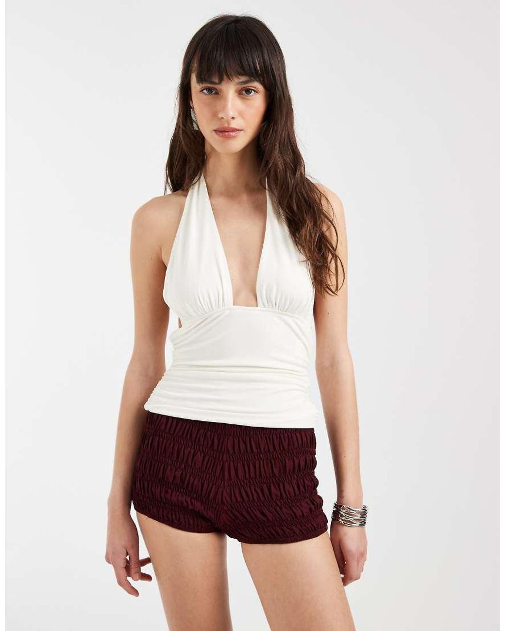 Motel White Cosimo Halter Top