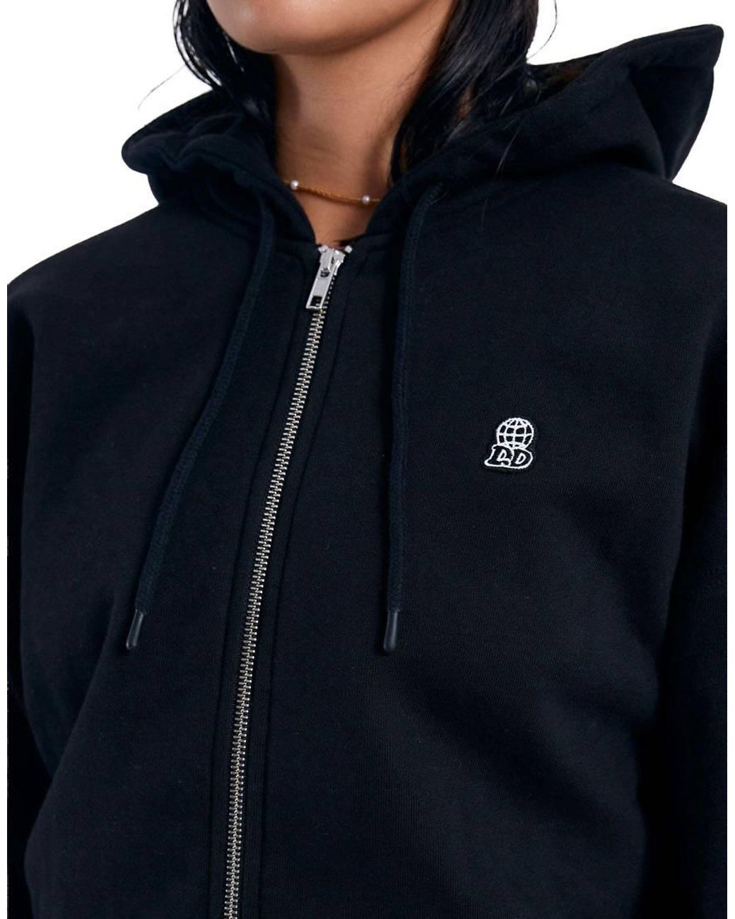 Dr. Denim Blue Ethel Cropped Zip Up Hoodie