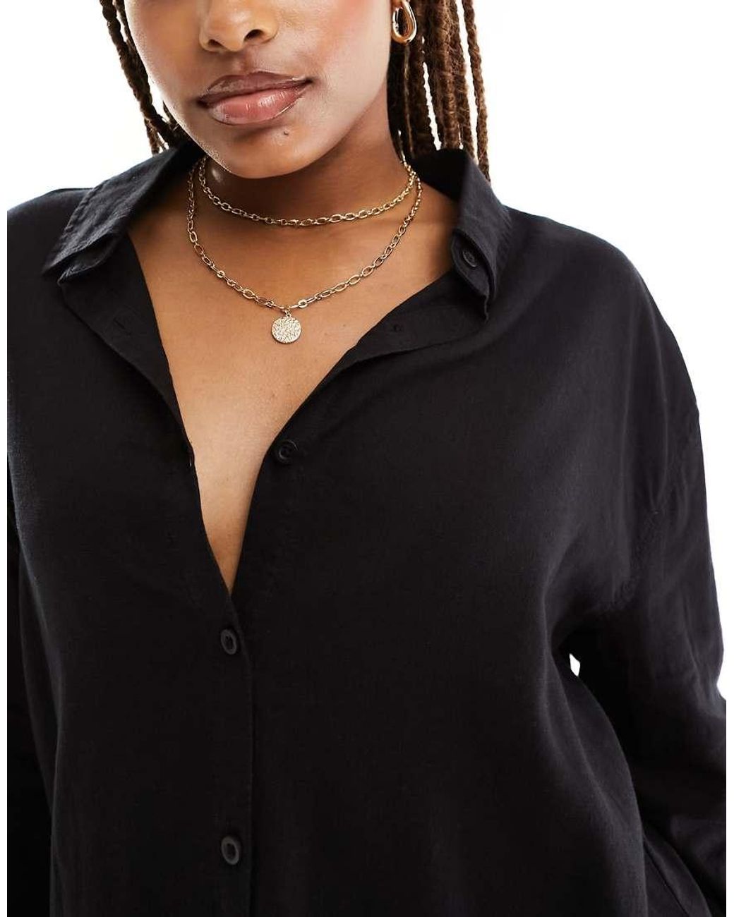 Cotton On Black Relaxed Oversized Shirt