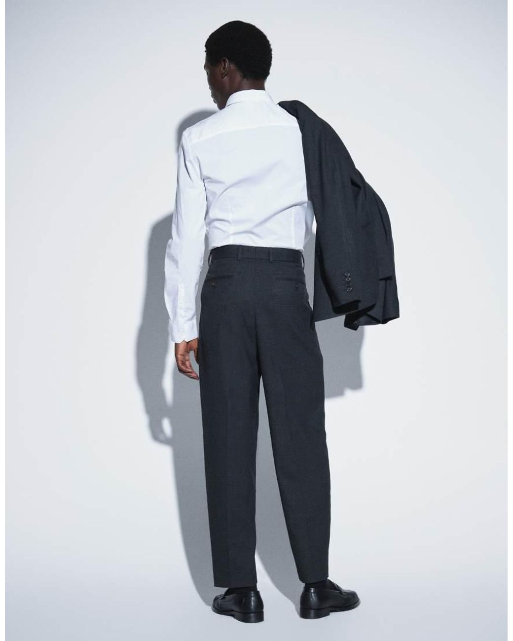 ASOS White Relaxed Tapered Suit Pants for men
