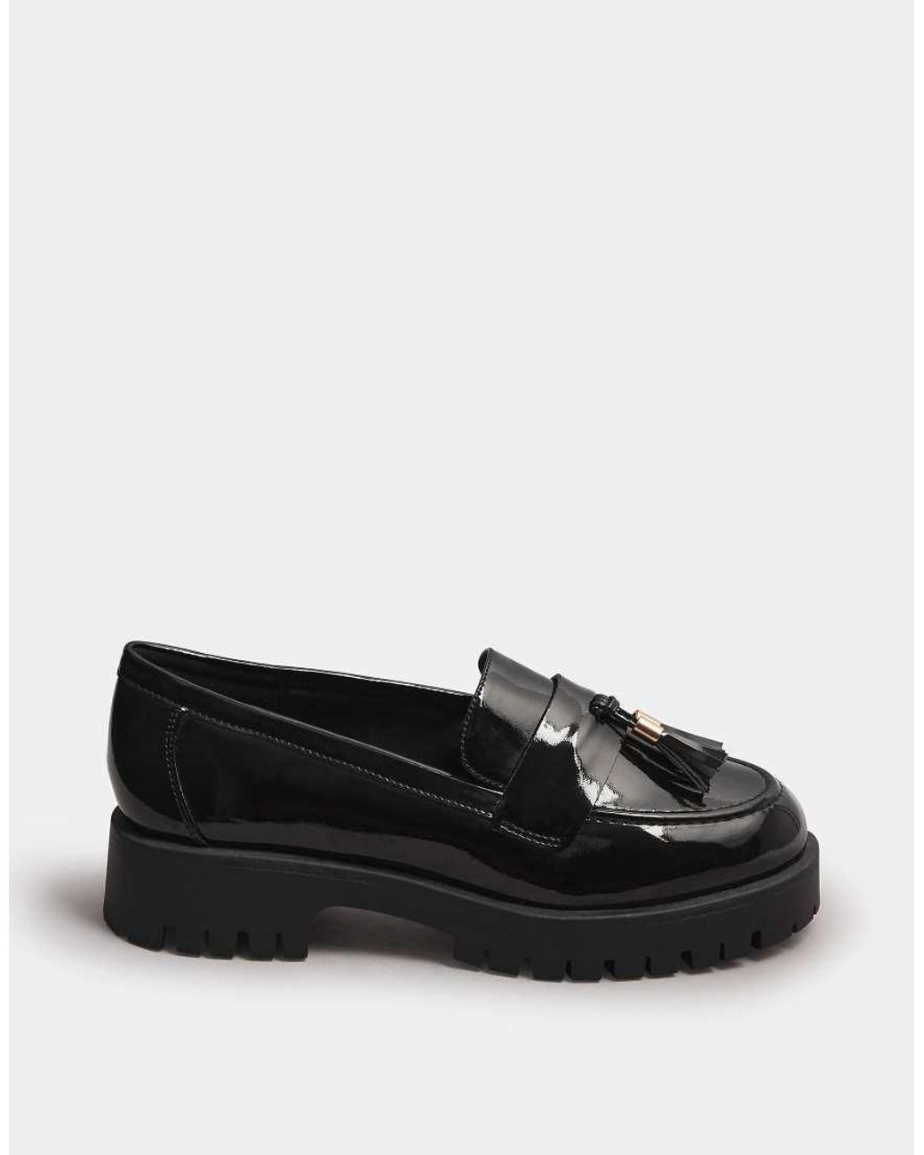 Yours Clothing Blue Tassel Patent Loafers