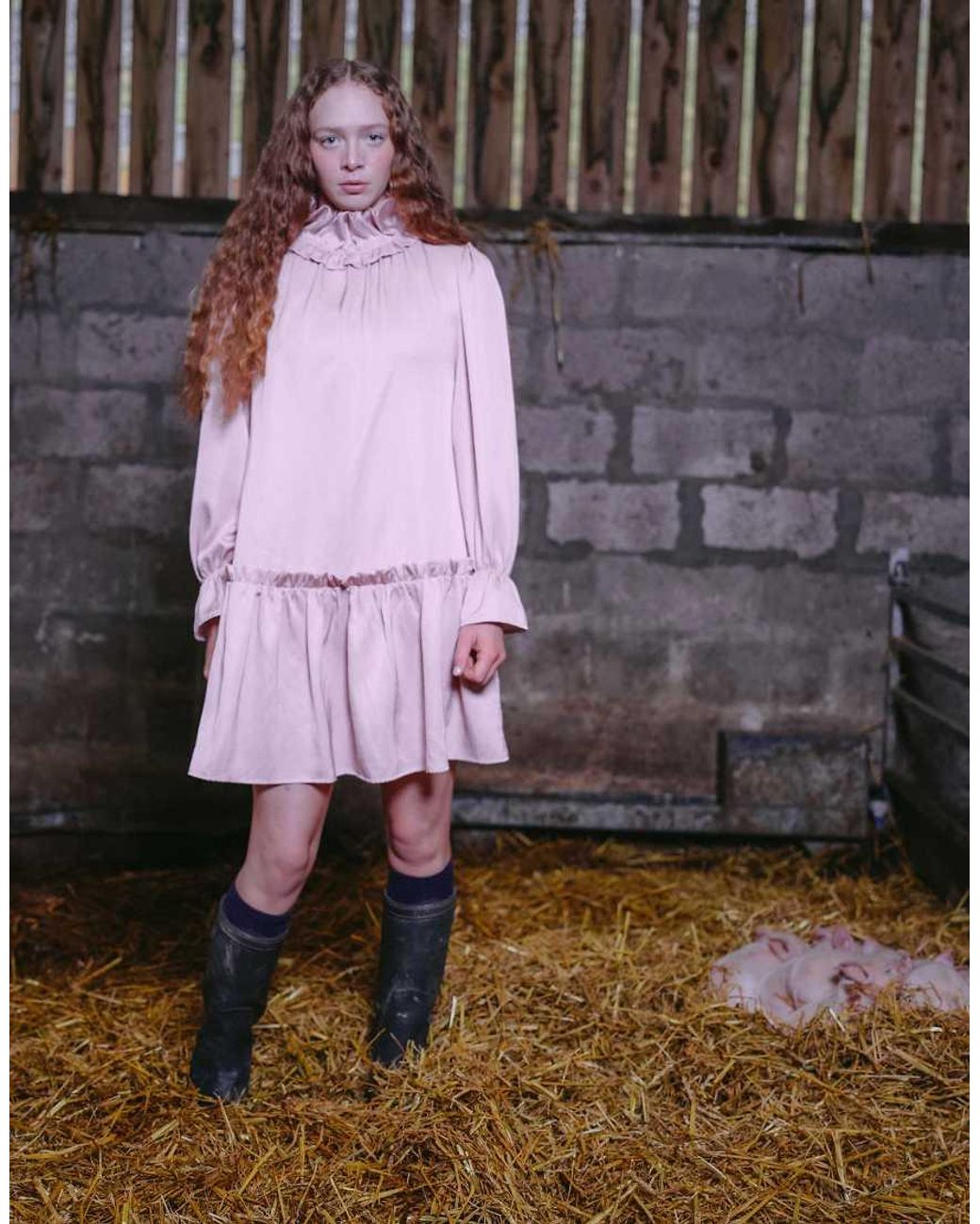 Muse Assembly Pink High Neck Demi Dress