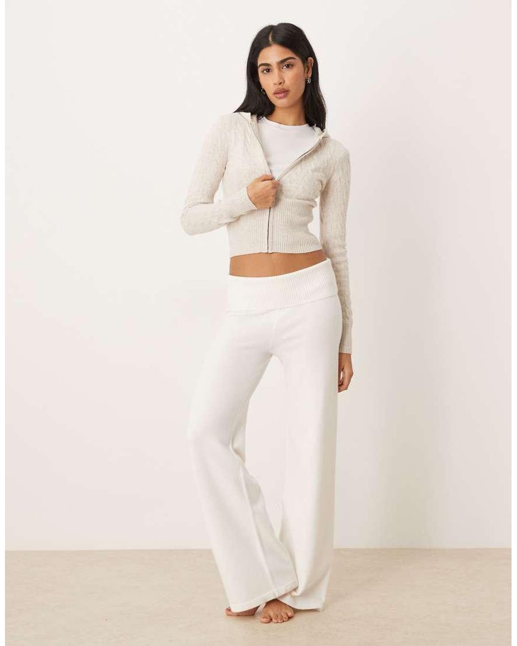 Hollister White Gilly Hicks Lightweight Cable Knit Zip Sweater Mix & Match
