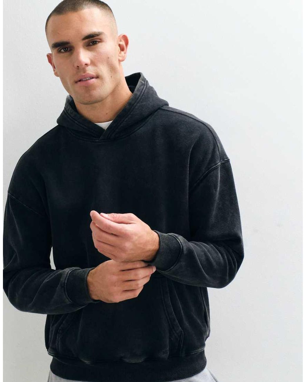 Hollister Blue Boxy Fit Hoodie for men
