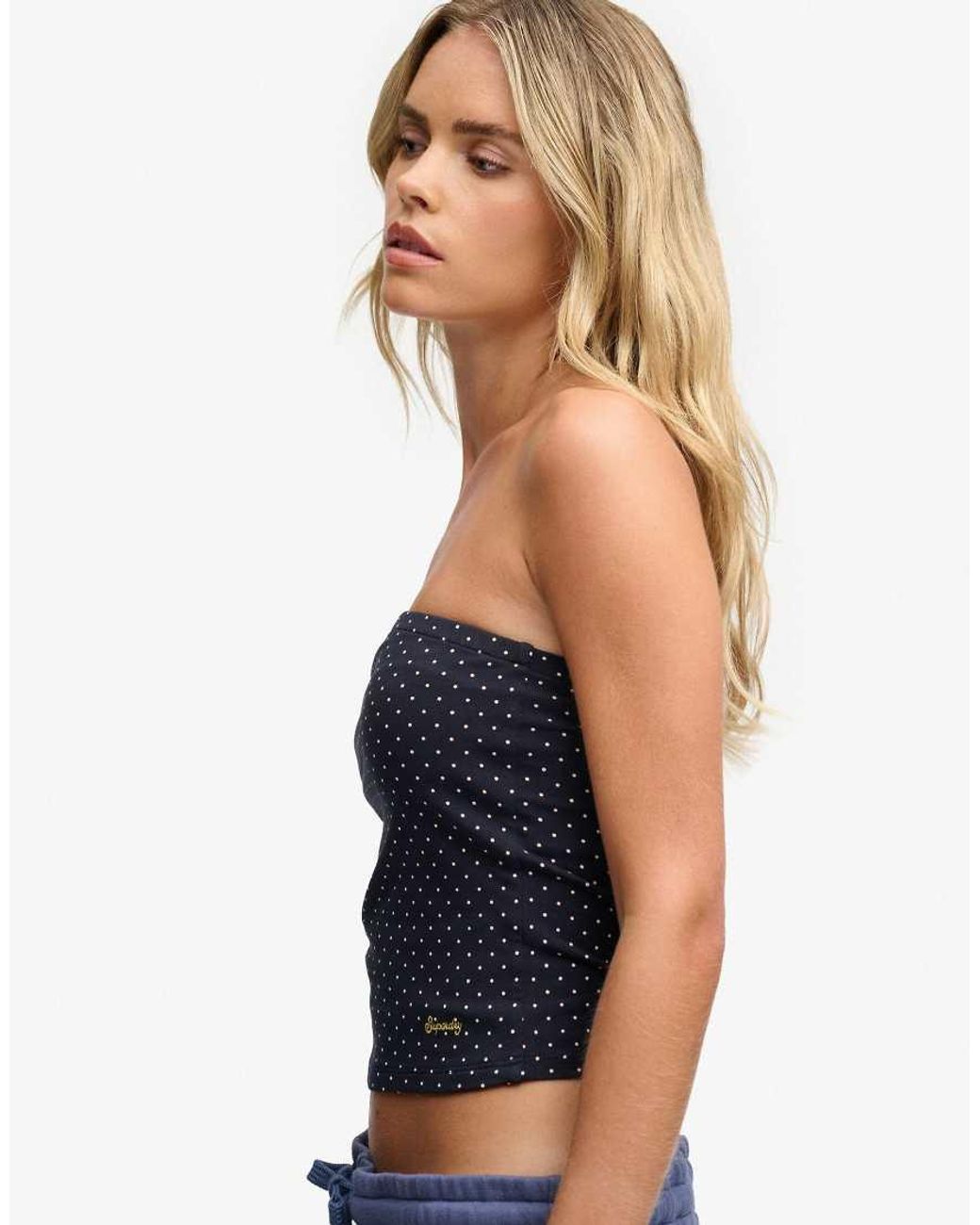 Superdry Blue Athletic Essentials Jersey Bandeau Top