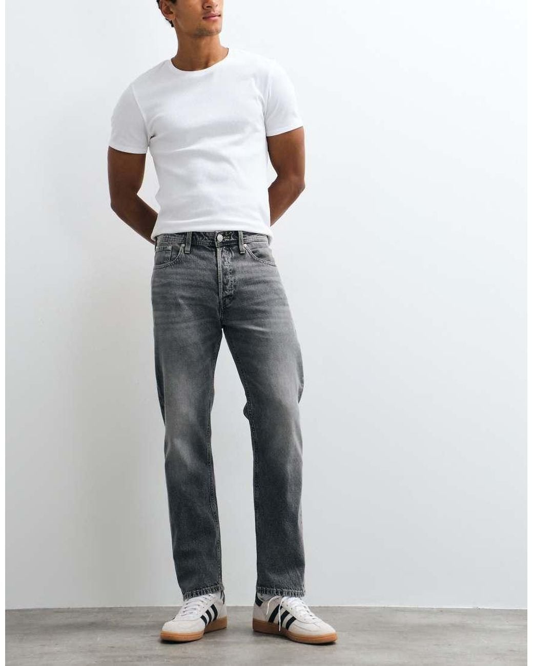 Jack & Jones Gray Chris Relaxed Fit Jeans for men