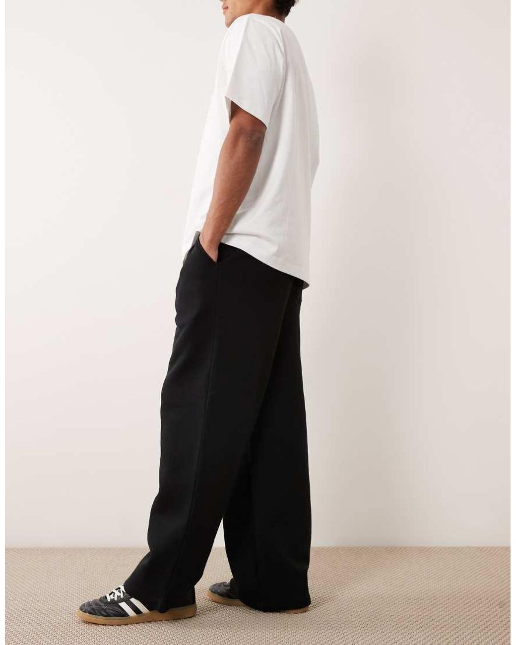 Cotton On White Super baggy Track Trackies for men